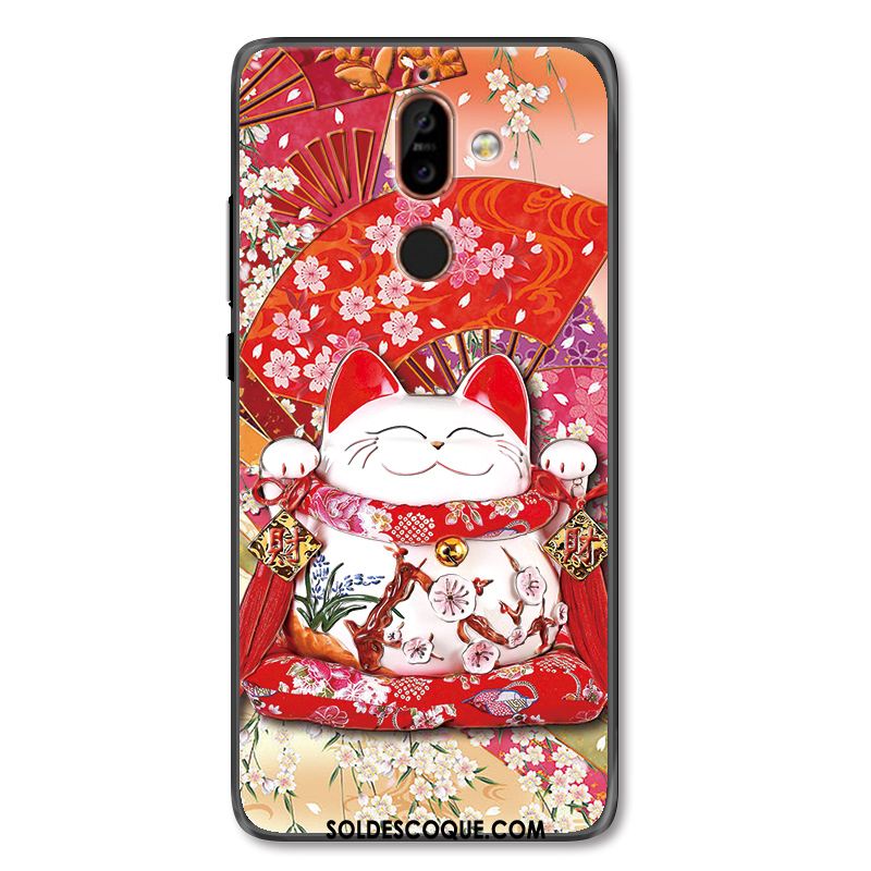 Coque Nokia 6 Étui Rouge Protection Chat Nouveau France