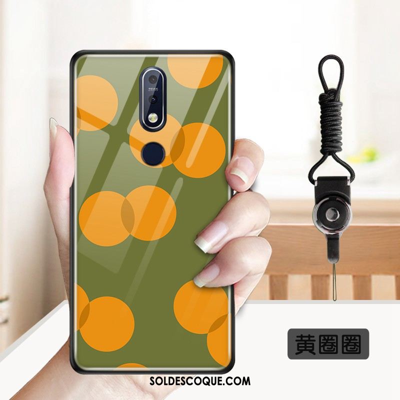 Coque Nokia 7.1 Charmant Miroir Dessin Animé Verre Trempé Étui En Vente