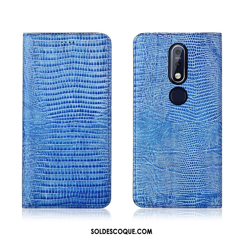 Coque Nokia 7.1 Cuir Véritable Incassable Protection Étui Clamshell En Ligne