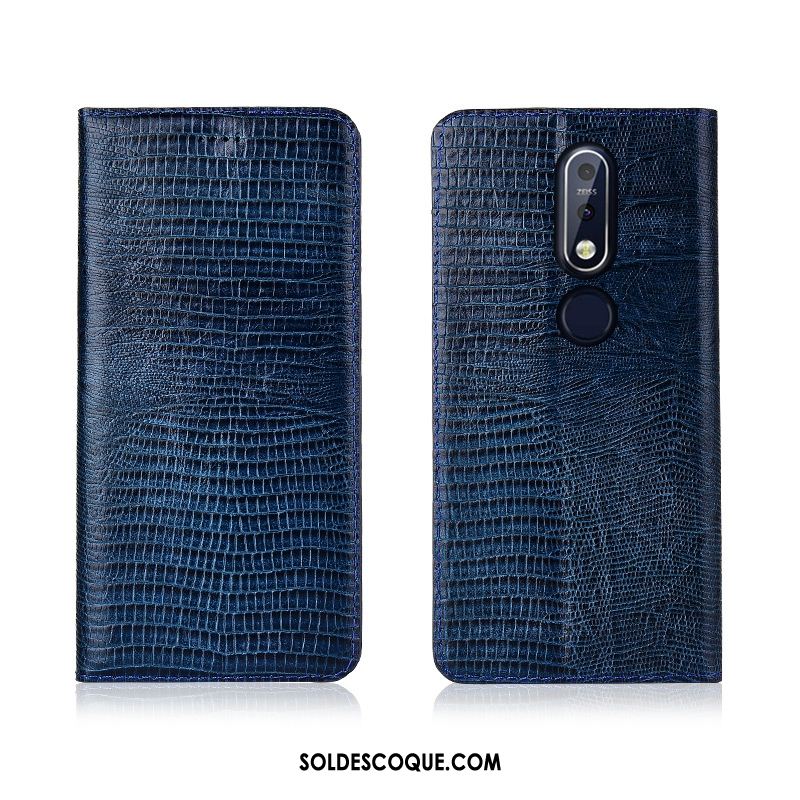 Coque Nokia 7.1 Cuir Véritable Incassable Protection Étui Clamshell En Ligne