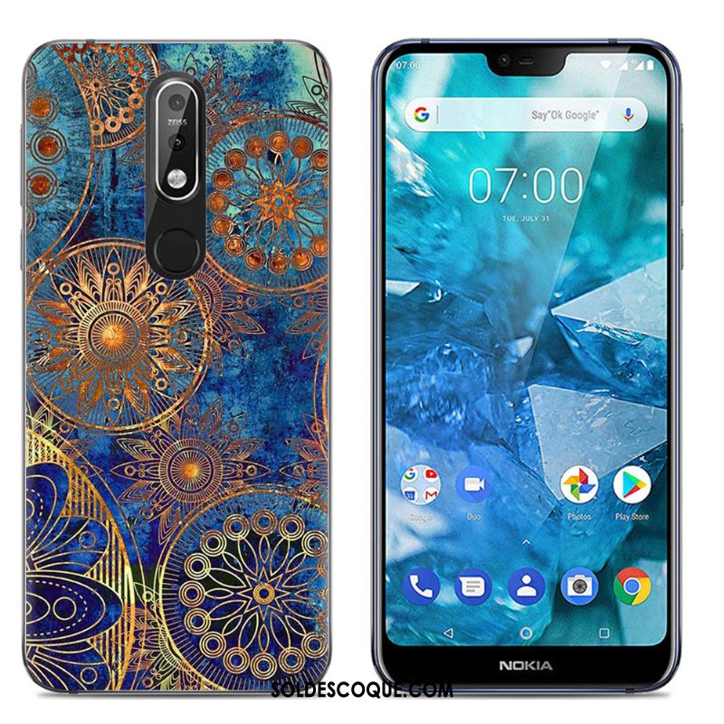 Coque Nokia 7.1 Dessin Animé Téléphone Portable Étui Silicone Bleu En Ligne