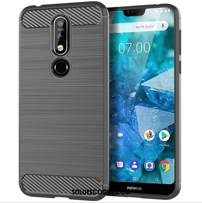 Coque Nokia 7.1 Fluide Doux Modèle Fleurie Créatif Étui Téléphone Portable En Vente