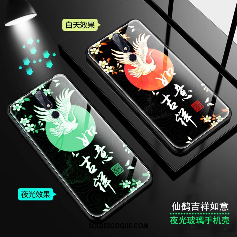 Coque Nokia 7.1 Lumineuses Vent Grue Japonais Téléphone Portable Pas Cher