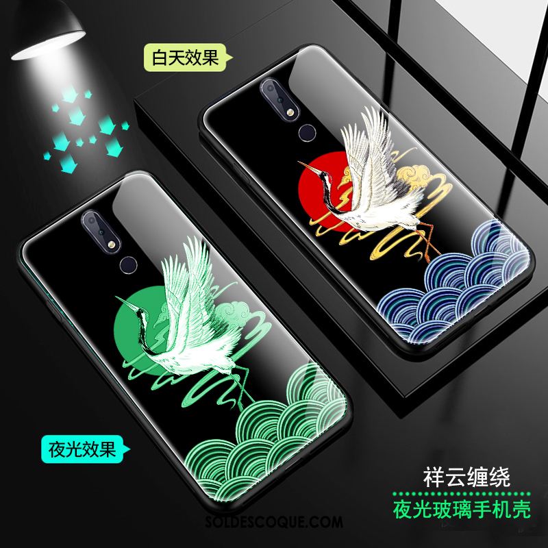 Coque Nokia 7.1 Lumineuses Vent Grue Japonais Téléphone Portable Pas Cher