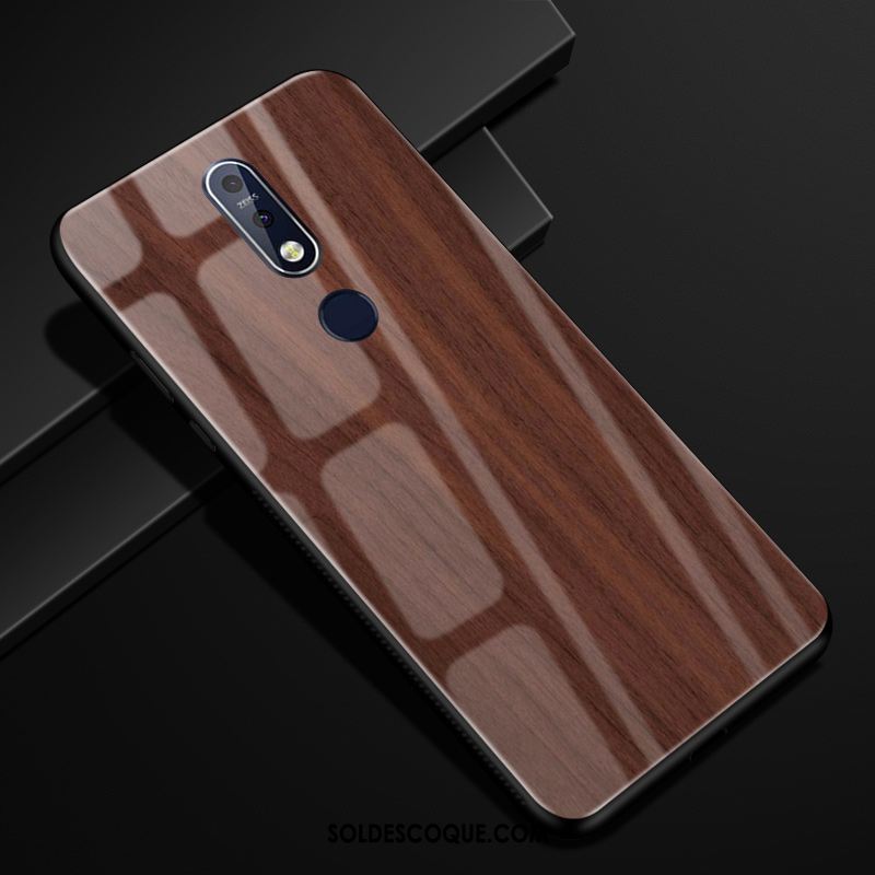 Coque Nokia 7.1 Membrane Étui Tendance Créatif Grain De Bois En Ligne