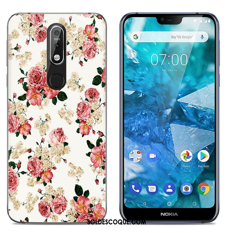 Coque Nokia 7.1 Multicolore Dessin Animé Étui Téléphone Portable Transparent Soldes