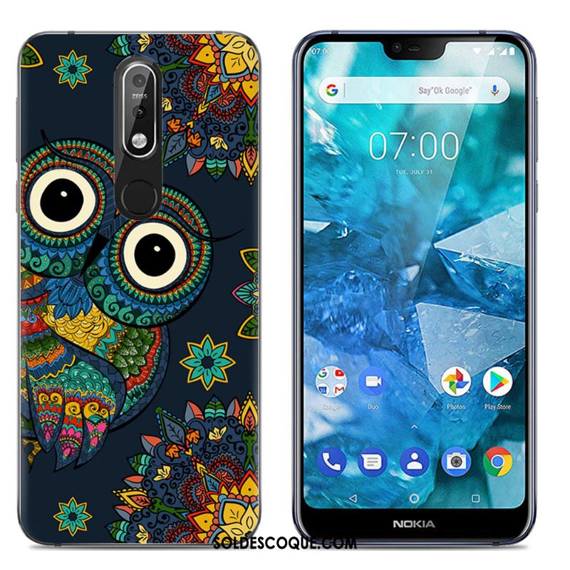 Coque Nokia 7.1 Multicolore Dessin Animé Étui Téléphone Portable Transparent Soldes