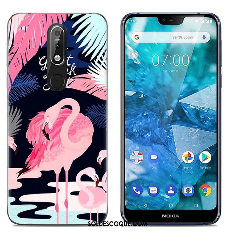 Coque Nokia 7.1 Multicolore Dessin Animé Étui Téléphone Portable Transparent Soldes