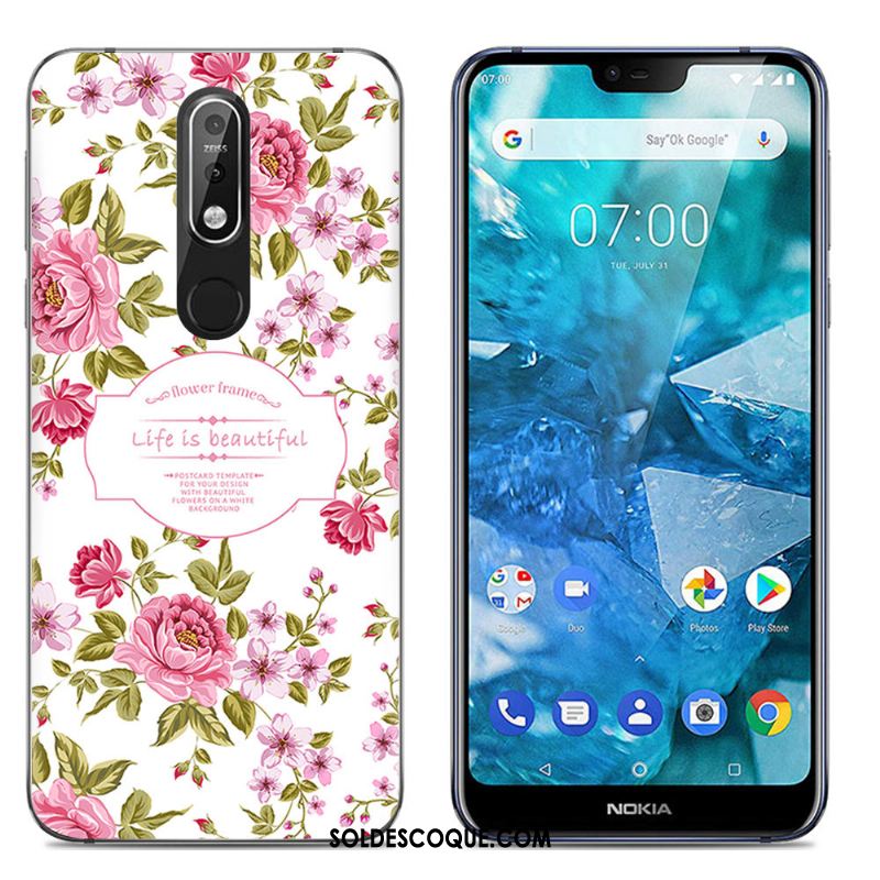 Coque Nokia 7.1 Multicolore Dessin Animé Étui Téléphone Portable Transparent Soldes