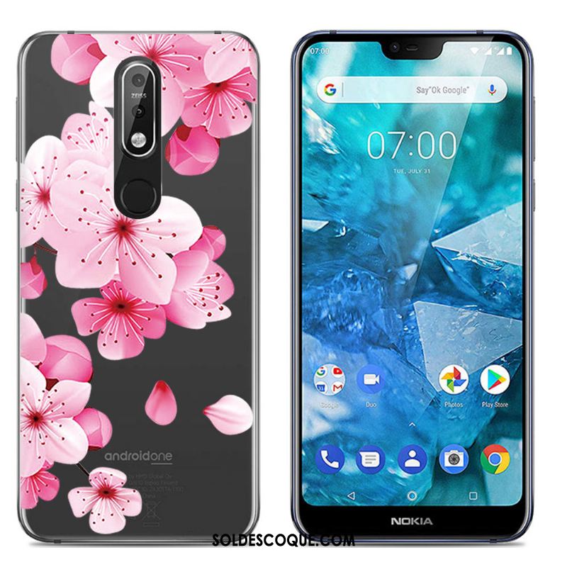 Coque Nokia 7.1 Multicolore Dessin Animé Étui Téléphone Portable Transparent Soldes