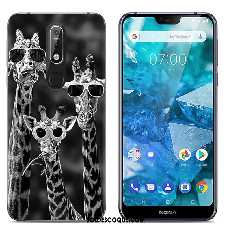 Coque Nokia 7.1 Multicolore Dessin Animé Étui Téléphone Portable Transparent Soldes