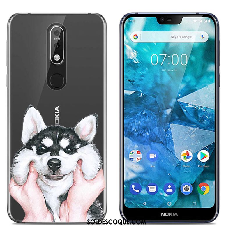 Coque Nokia 7.1 Multicolore Dessin Animé Étui Téléphone Portable Transparent Soldes