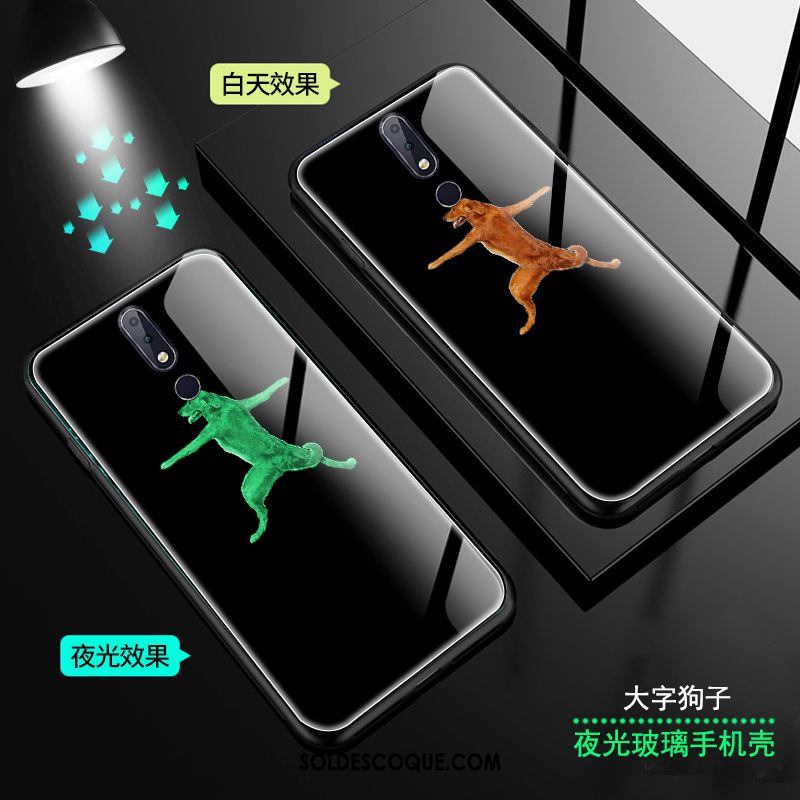 Coque Nokia 7.1 Noir Chiens Amoureux Téléphone Portable Verre Pas Cher