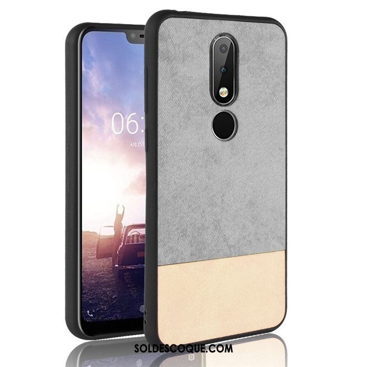 Coque Nokia 7.1 Noir Protection Étui Tout Compris Couture Couleurs Housse Soldes