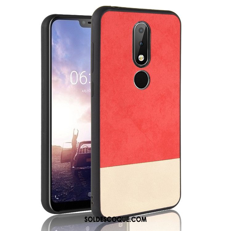 Coque Nokia 7.1 Noir Protection Étui Tout Compris Couture Couleurs Housse Soldes