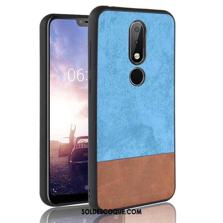 Coque Nokia 7.1 Noir Protection Étui Tout Compris Couture Couleurs Housse Soldes