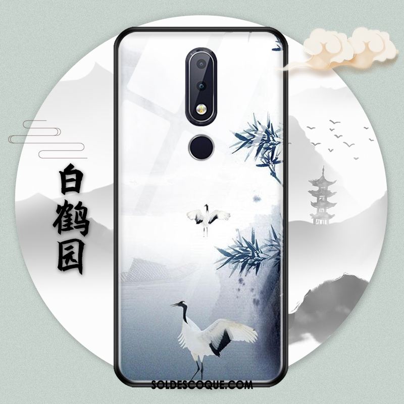 Coque Nokia 7.1 Paysage Style Chinois Protection Verre Vert En Ligne