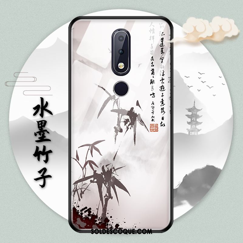 Coque Nokia 7.1 Paysage Style Chinois Protection Verre Vert En Ligne