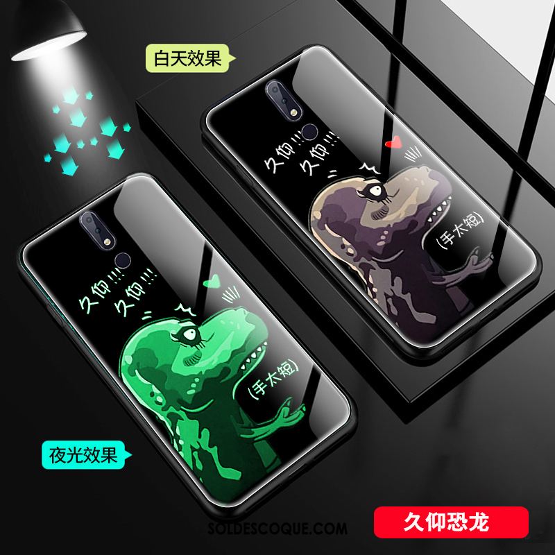 Coque Nokia 7.1 Petit Verre Téléphone Portable Lumineuses Dragon Pas Cher