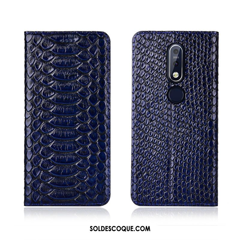 Coque Nokia 7.1 Protection Bleu Tout Compris Étui En Cuir Incassable France