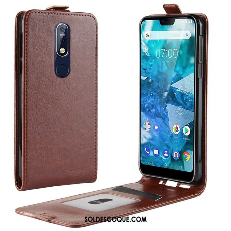 Coque Nokia 7.1 Protection Rouge Étui En Cuir Téléphone Portable En Vente