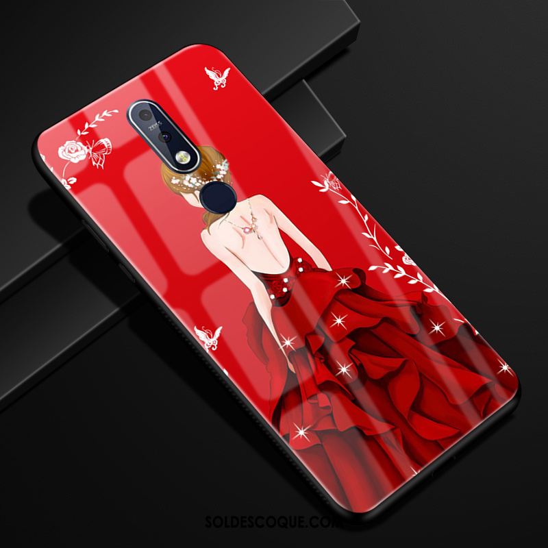 Coque Nokia 7.1 Protection Verre Rouge Yarn Incassable En Ligne