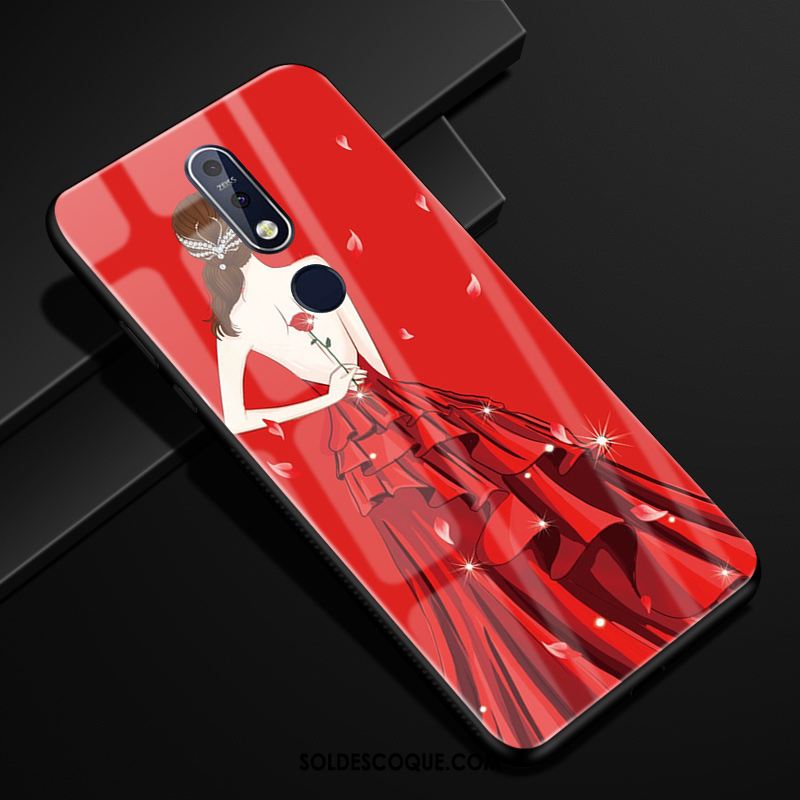 Coque Nokia 7.1 Protection Verre Rouge Yarn Incassable En Ligne