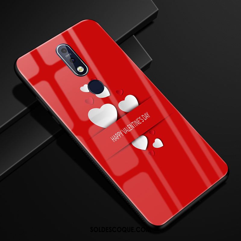 Coque Nokia 7.1 Protection Verre Rouge Yarn Incassable En Ligne