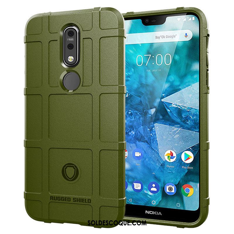 Coque Nokia 7.1 Silicone Vert Incassable Téléphone Portable Protection France