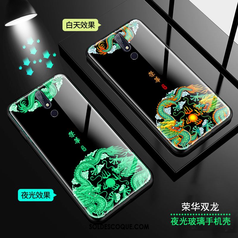 Coque Nokia 7.1 Tendance Amoureux Lumineuses Verre Style Chinois En Vente