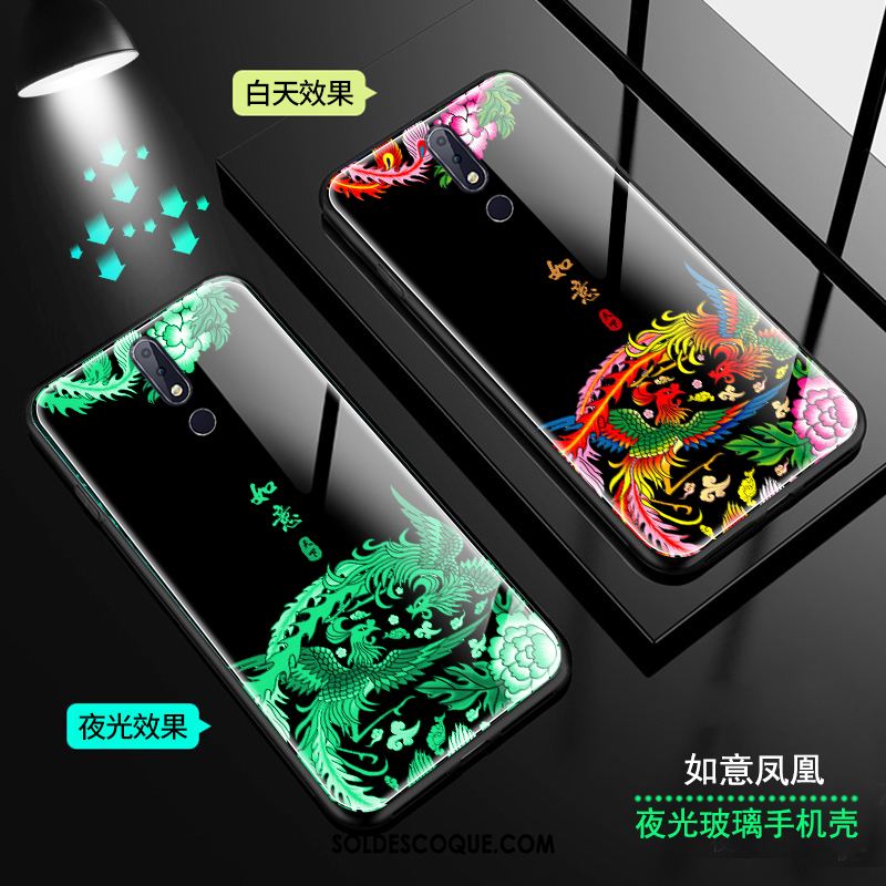 Coque Nokia 7.1 Tendance Amoureux Lumineuses Verre Style Chinois En Vente