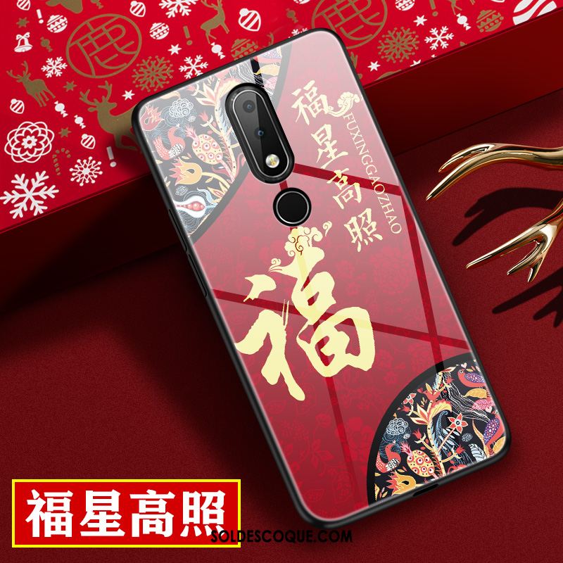 Coque Nokia 7.1 Tout Compris Téléphone Portable Style Chinois Mode Rouge Soldes