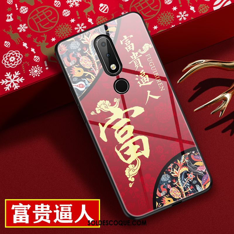 Coque Nokia 7.1 Tout Compris Téléphone Portable Style Chinois Mode Rouge Soldes