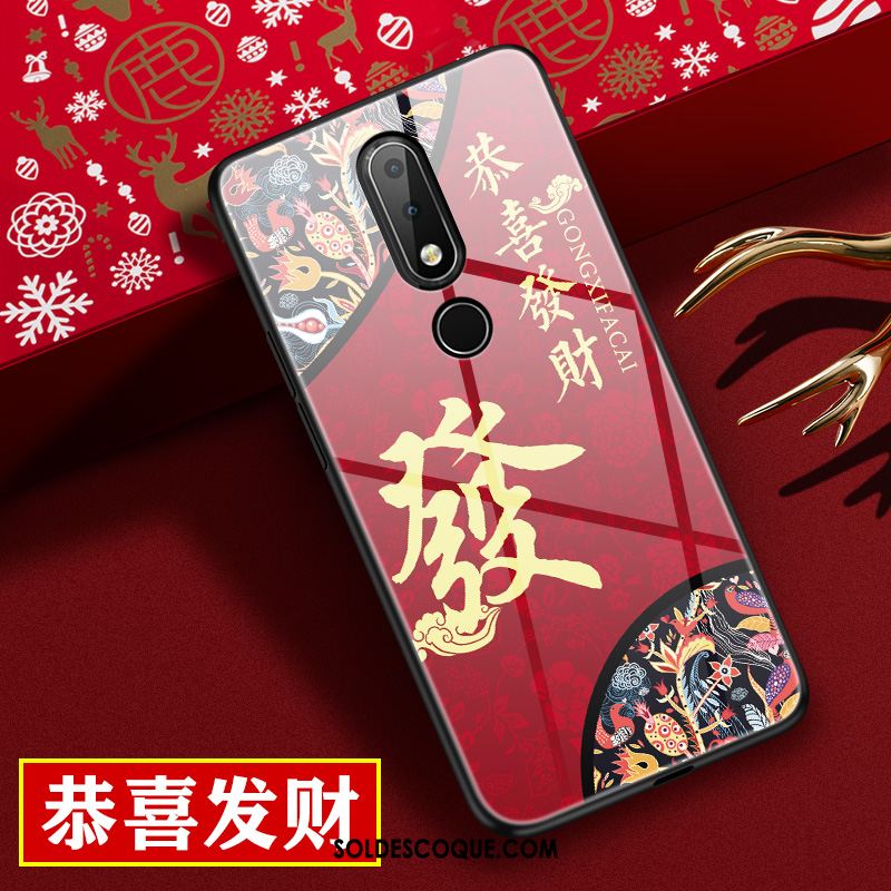 Coque Nokia 7.1 Tout Compris Téléphone Portable Style Chinois Mode Rouge Soldes