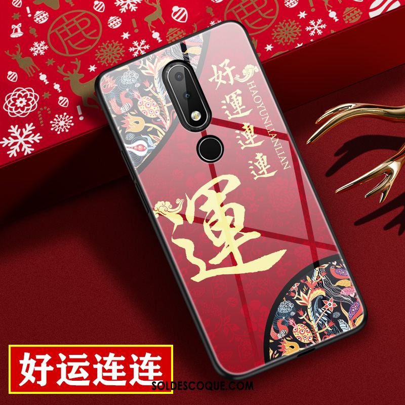 Coque Nokia 7.1 Tout Compris Téléphone Portable Style Chinois Mode Rouge Soldes