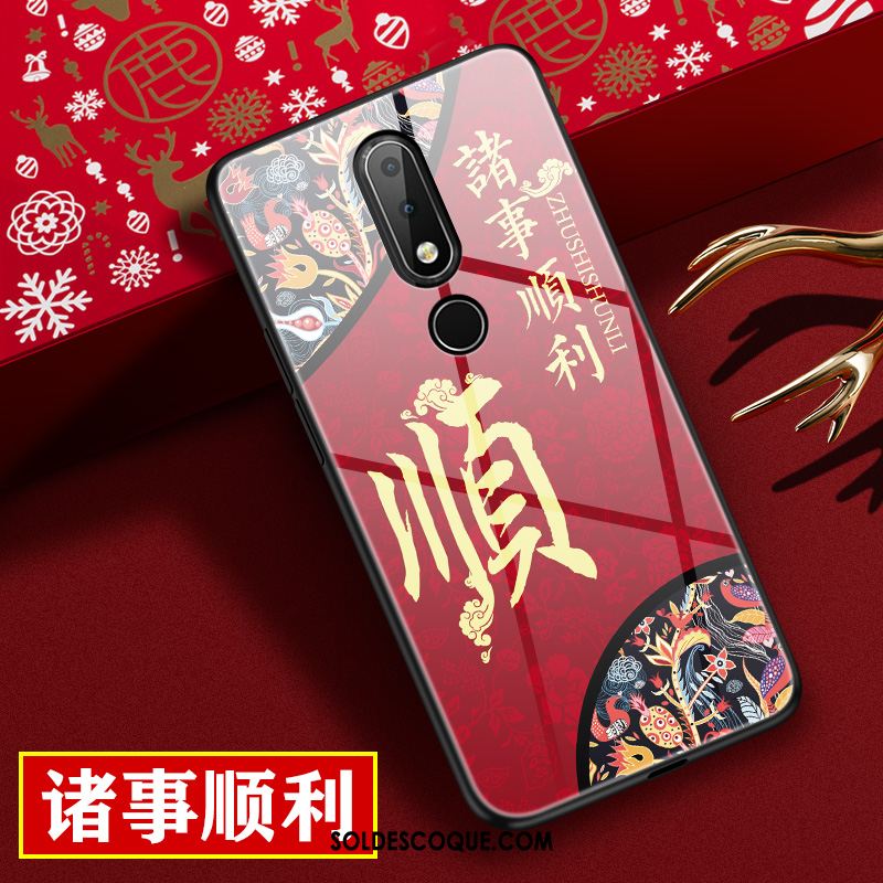 Coque Nokia 7.1 Tout Compris Téléphone Portable Style Chinois Mode Rouge Soldes