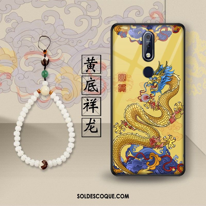 Coque Nokia 7.1 Verre Vert Protection Style Chinois Dragon Soldes