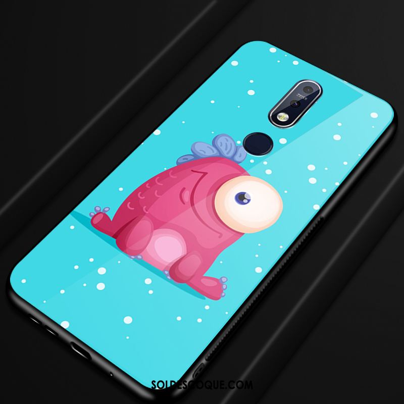 Coque Nokia 7.1 Étui Incassable Dessin Animé Bleu Protection Pas Cher