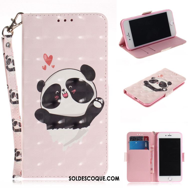 Coque Nokia 7.1 Étui Téléphone Portable Dessin Animé Rose Portefeuille Soldes