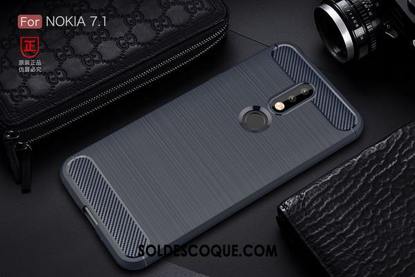 Coque Nokia 7.1 Étui Téléphone Portable Rouge Fluide Doux Tout Compris Pas Cher