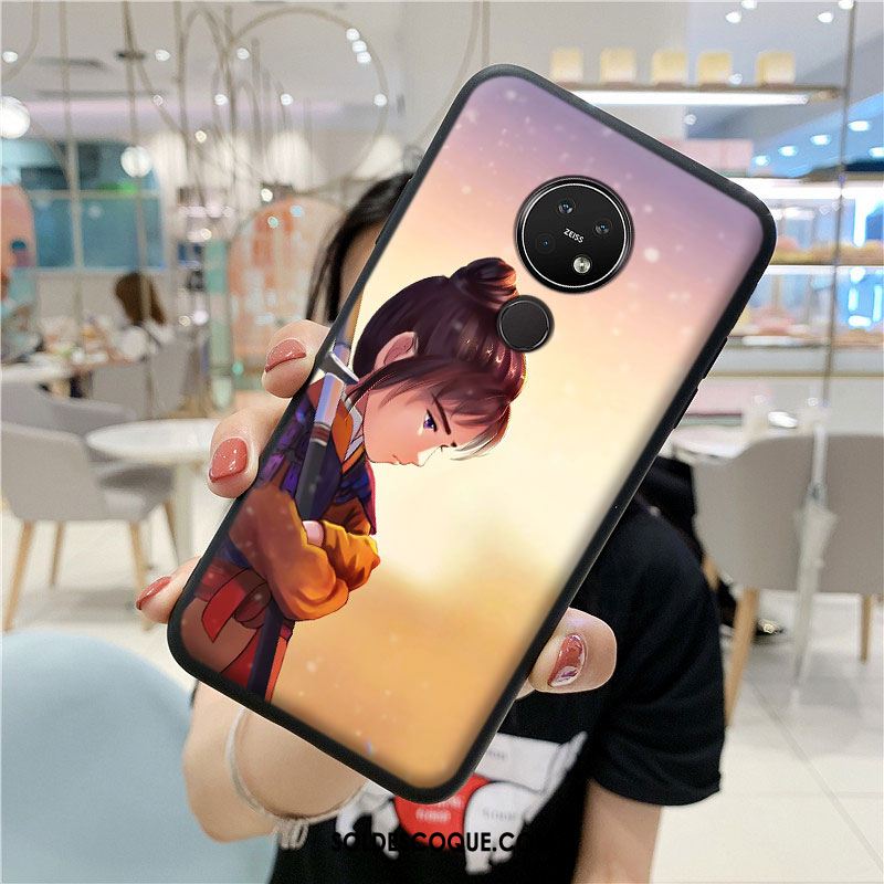 Coque Nokia 7.2 Dessin Animé Violet Amoureux Silicone Étui Soldes