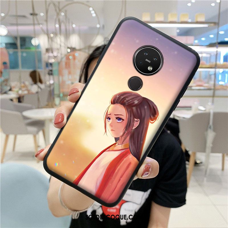 Coque Nokia 7.2 Dessin Animé Violet Amoureux Silicone Étui Soldes