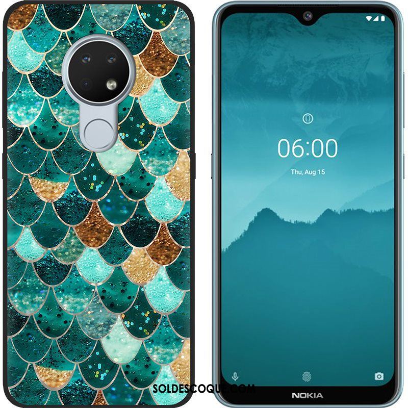 Coque Nokia 7.2 Délavé En Daim Noir Chaud Tendance Peinture Housse Soldes