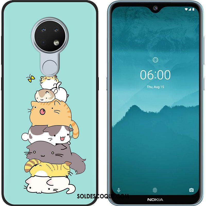 Coque Nokia 7.2 Délavé En Daim Noir Chaud Tendance Peinture Housse Soldes