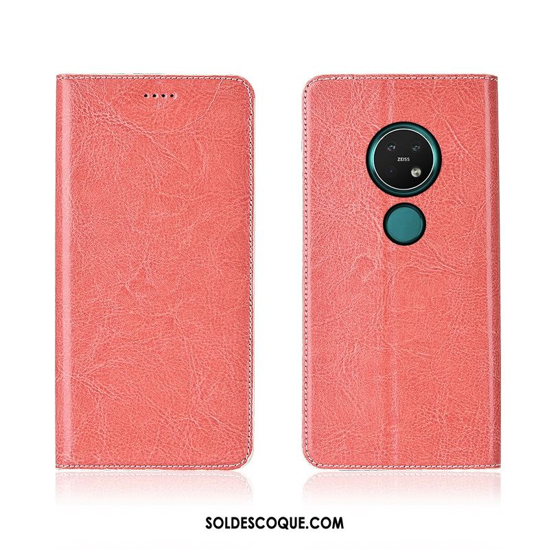 Coque Nokia 7.2 Modèle Fleurie Cuir Véritable Téléphone Portable Bleu Haute Pas Cher