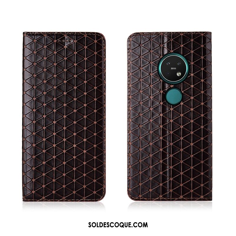 Coque Nokia 7.2 Protection Fluide Doux Tout Compris Cuir Véritable Haute Housse En Ligne