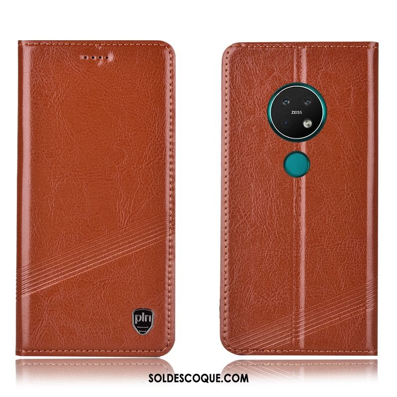 Coque Nokia 7.2 Tout Compris Marron Modèle Fleurie Téléphone Portable Étui En Cuir Housse Soldes