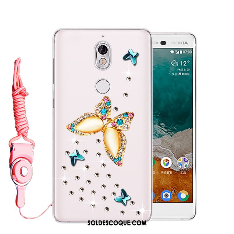 Coque Nokia 7 Délavé En Daim Étui Téléphone Portable Fluide Doux Strass France