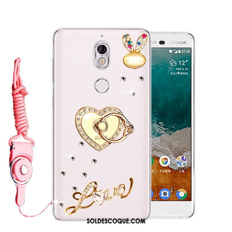 Coque Nokia 7 Délavé En Daim Étui Téléphone Portable Fluide Doux Strass France