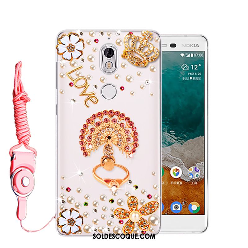 Coque Nokia 7 Délavé En Daim Étui Téléphone Portable Fluide Doux Strass France